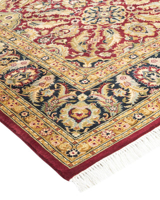 Traditional Mogul Red Wool Area Rug 6' 1" x 9' 3" - Solo Rugs