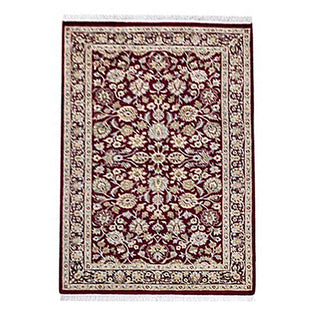 Traditional Hand Knotted Mogul Oriental Red Area Rug 3' 1" x 5' 2"