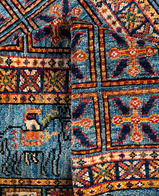 Serapi One-of-a-Kind Wool Blue Area Rug 4' 0" x 5' 11"