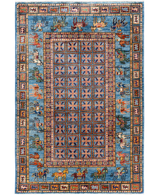 Serapi One-of-a-Kind Wool Blue Area Rug 4' 0" x 5' 11"