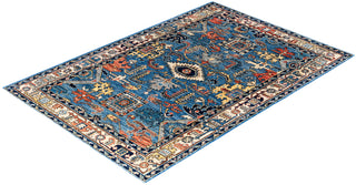 Serapi One-of-a-Kind Wool Blue Area Rug 4' 1" x 5' 11"