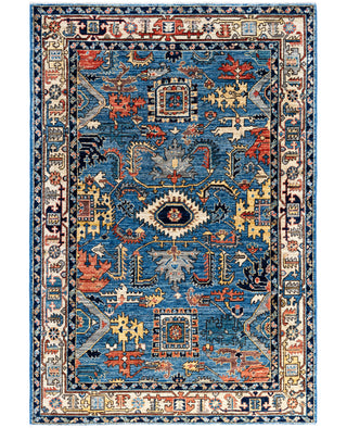 Serapi One-of-a-Kind Wool Blue Area Rug 4' 1" x 5' 11"