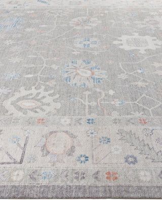 Oushak One-of-a-Kind Wool Gray Area Rug 9' 9" x 13' 5"