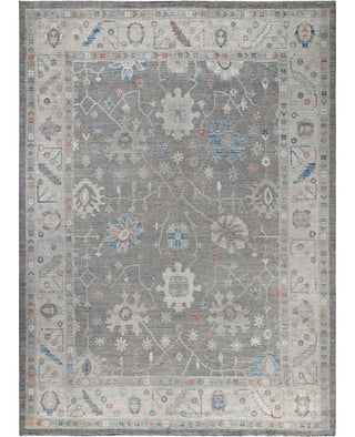 Oushak One-of-a-Kind Wool Gray Area Rug 9' 9" x 13' 5"