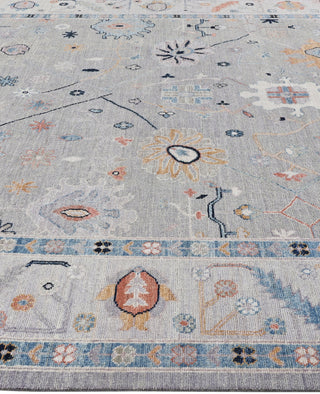 Oushak One-of-a-Kind Wool Gray Area Rug 9' 0" x 11' 10"