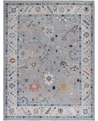 Oushak One-of-a-Kind Wool Gray Area Rug 9' 0" x 11' 10"