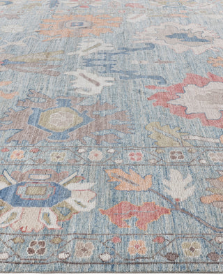 Oushak One-of-a-Kind Wool Blue Area Rug 9' 1" x 12' 1"