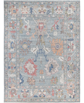 Oushak One-of-a-Kind Wool Blue Area Rug 9' 1" x 12' 1"