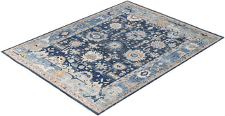 Oushak One-of-a-Kind Wool Blue Area Rug 9' 1" x 11' 7"
