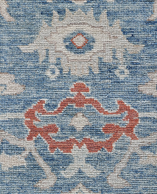 Oushak One-of-a-Kind Wool Blue Area Rug 8' 10" x 12' 1"