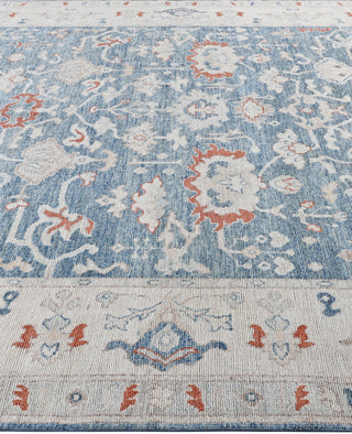 Oushak One-of-a-Kind Wool Blue Area Rug 8' 10" x 12' 1"