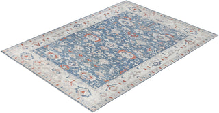 Oushak One-of-a-Kind Wool Blue Area Rug 8' 10" x 12' 1"