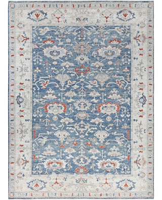 Oushak One-of-a-Kind Wool Blue Area Rug 8' 10" x 12' 1"