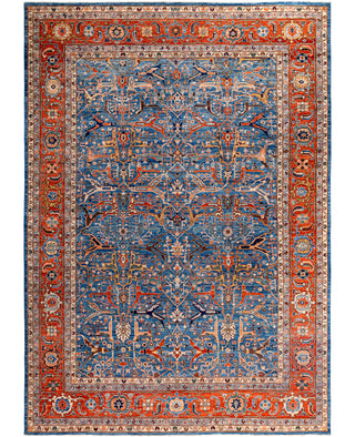Serapi One-of-a-Kind Wool Blue Area Rug 10' 0" x 14' 2"