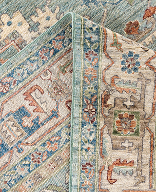 Serapi One-of-a-Kind Wool Green Area Rug 9' 3" x 11' 10"