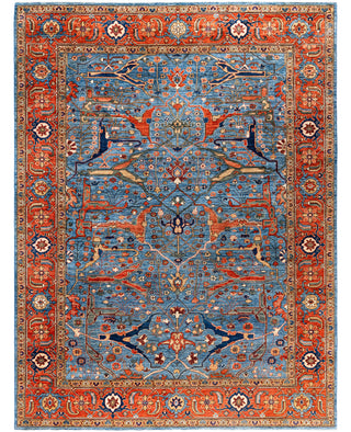 Serapi One-of-a-Kind Wool Blue Area Rug 9' 0" x 11' 11"
