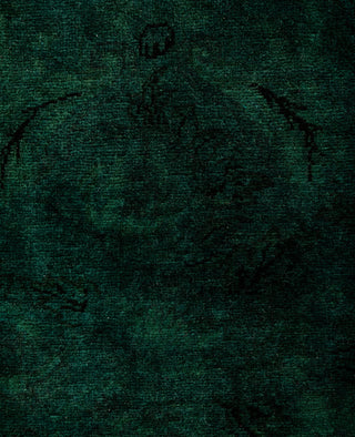 Contemporary Overdyed Wool Hand Knotted Green Area Rug 4' 7" x 7' 1"