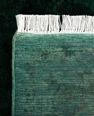 Contemporary Overdyed Wool Hand Knotted Green Area Rug 4' 7" x 7' 1"