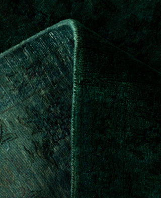 Contemporary Overdyed Wool Hand Knotted Green Area Rug 4' 7" x 7' 1"