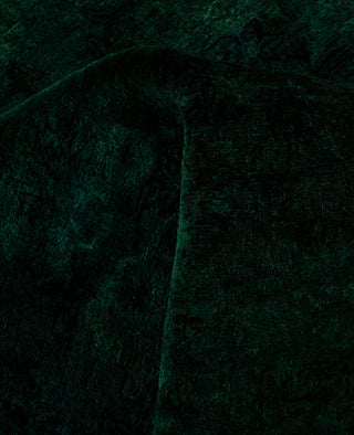 Contemporary Overdyed Wool Hand Knotted Green Area Rug 4' 7" x 7' 1"