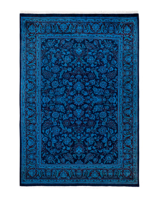 Contemporary Fine Vibrance Navy Wool Area Rug 4' 1" x 6' 2"