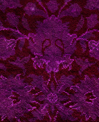 Overdyed Hand-Knotted Wool Modern-Contemporary Purple Runner 2' 7" x 7' 0"