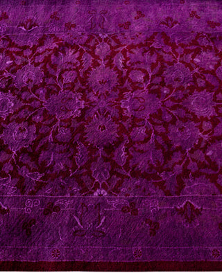 Overdyed Hand-Knotted Wool Modern-Contemporary Purple Runner 2' 7" x 7' 0"