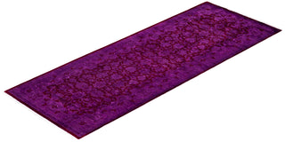 Overdyed Hand-Knotted Wool Modern-Contemporary Purple Runner 2' 7" x 7' 0"