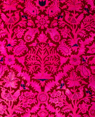 Overdyed Hand-Knotted Wool Modern-Contemporary Pink Runner 2' 6" x 12' 7"