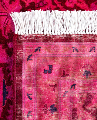 Overdyed Hand-Knotted Wool Modern-Contemporary Pink Runner 2' 6" x 12' 7"