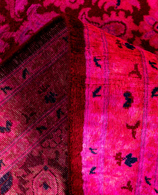 Overdyed Hand-Knotted Wool Modern-Contemporary Pink Runner 2' 6" x 12' 7"