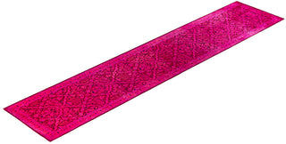 Overdyed Hand-Knotted Wool Modern-Contemporary Pink Runner 2' 6" x 12' 7"