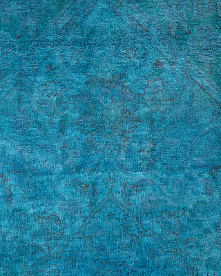 Modern Overdyed Hand Knotted Wool Blue Area Rug 10' 2" x 13' 10"
