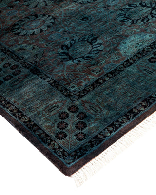 Modern Overdyed Hand Knotted Wool Blue Area Rug 3' 1" x 5' 0"