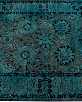 Modern Overdyed Hand Knotted Wool Blue Area Rug 3' 1" x 5' 0"