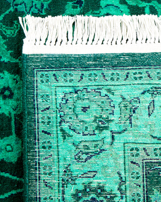 Contemporary Hand-Knotted Overdyed Green Area Rug 3' 2" x 5' 2"