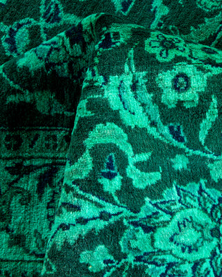 Contemporary Hand-Knotted Overdyed Green Area Rug 3' 2" x 5' 2"
