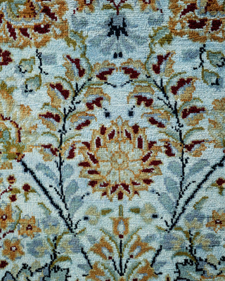 Contemporary Hand-Knotted Overdyed Blue Runner 2' 6" x 8' 6"