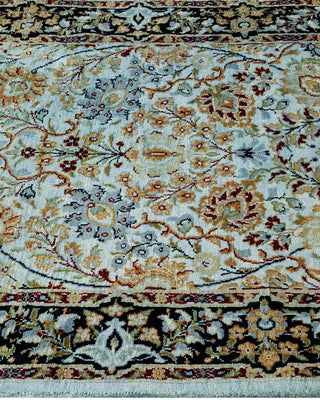 Contemporary Hand-Knotted Overdyed Blue Runner 2' 6" x 8' 6"