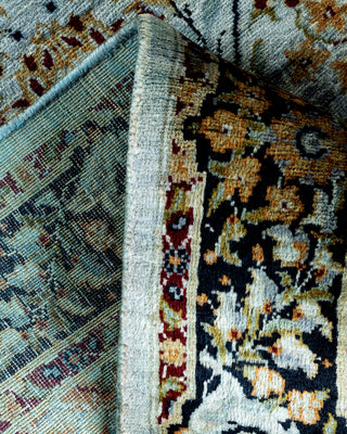 Contemporary Hand-Knotted Overdyed Blue Runner 2' 6" x 8' 6"