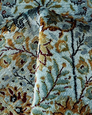 Contemporary Hand-Knotted Overdyed Blue Runner 2' 6" x 8' 6"