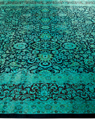 Contemporary Hand Knotted  Green Area Rug 9' 10" x 13' 7"