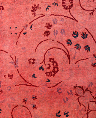 Overdyed Hand-Knotted Wool Modern-Contemporary Pink Area Rug 8' 0" x 10' 2"