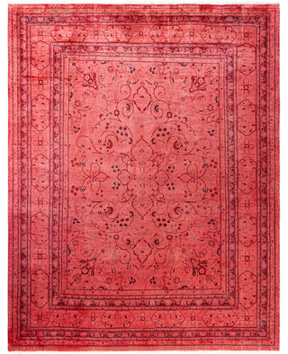 Overdyed Hand-Knotted Wool Modern-Contemporary Pink Area Rug 8' 0" x 10' 2"