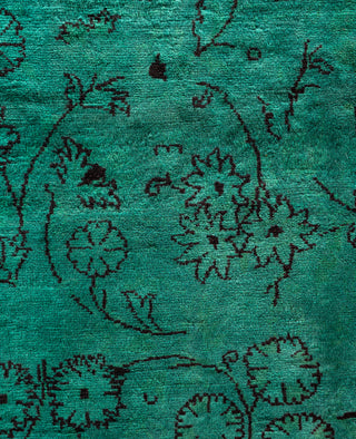 Overdyed Hand-Knotted Wool Modern-Contemporary Green Area Rug 6' 2" x 8' 10"