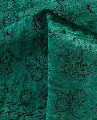 Overdyed Hand-Knotted Wool Modern-Contemporary Green Area Rug 6' 2" x 8' 10"