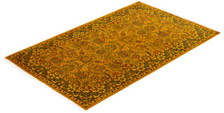 Fine Vibrance, One-of-a-Kind Hand-Knotted Area Rug  - Gold, 3' 2" x 5' 1"