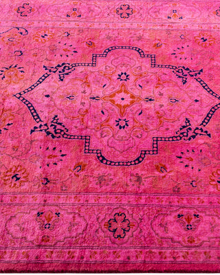 Contemporary Overyed Wool Hand Knotted Pink Area Rug 3' 2" x 5' 0"