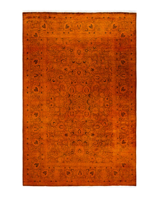 Contemporary Fine Vibrance Red Wool Area Rug 6' 0" x 9' 2"