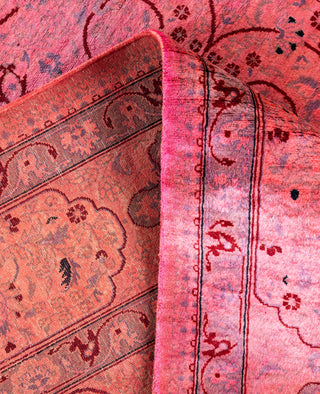 Overdyed Hand-Knotted Wool Modern-Contemporary Pink Area Rug 4' 7" x 7' 7"